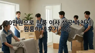 💸 10만원으로 원룸 이사 성공? 과천시 원룸이사 후기 모음!